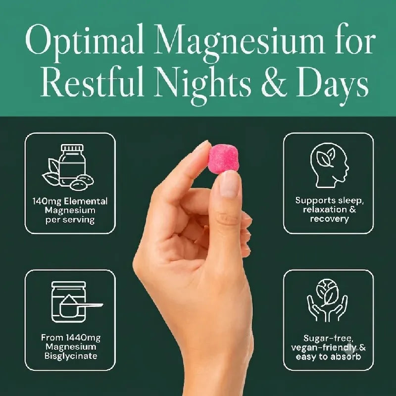 High Strength Magnesium Glycinate Gummies for Calm, Sleep & Muscle