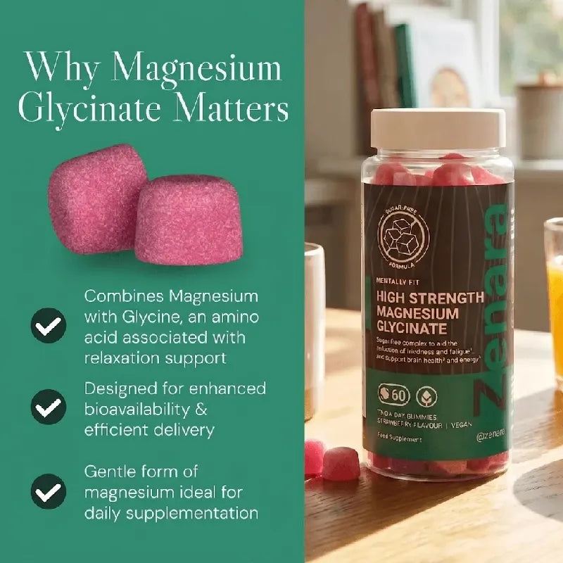 High Strength Magnesium Glycinate Gummies for Calm, Sleep & Muscle